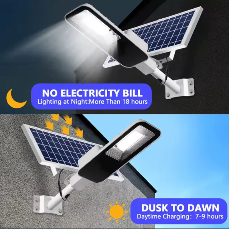 1000W Solar Street Light Outdoor Solar Street Light IP65 Waterproof Automatic Dusk to Dawn Street Light for Garage Garden